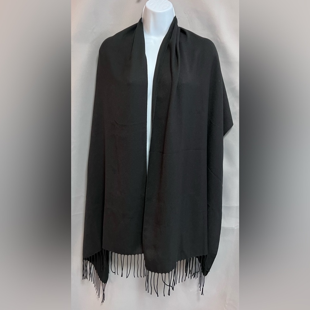 Larioseta Como Italy Women's Scarf Black Polyester‎ Rayon